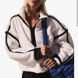 Source Unknown Cream and Black Teddy Jacket